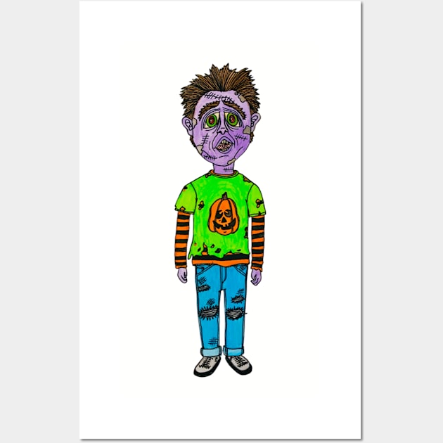 Halloween Zombie Dude Wall Art by LuvbuzzArt